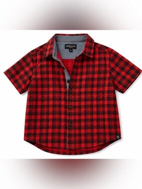 Kenneth Cole Kids Red and Black Checkered Button Down Shirt